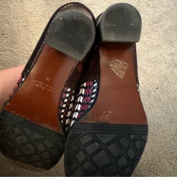 Vintage Chie Mihara brogues/heeled oxfords lace up textured leather sz 6 - Picture 11 of 11